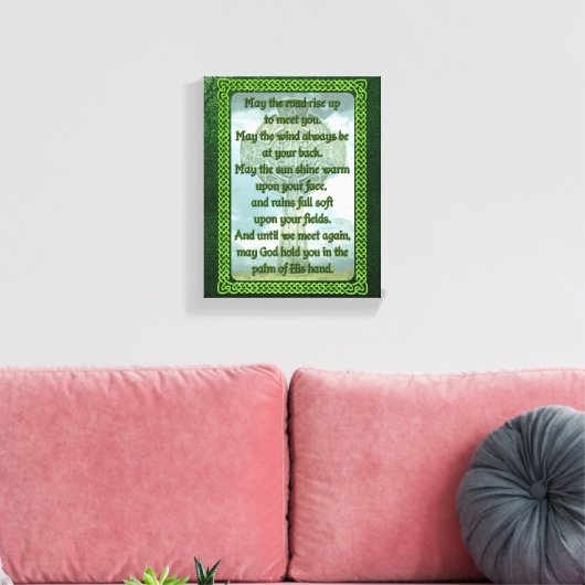 Green Irish Blessing Canvas Afdruk (Insitu (Woonkamer))