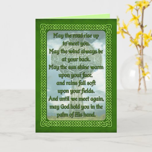 Green Irish Blessing Kaart (Gele Bloem)