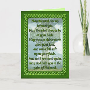 Green Irish Blessing Kaart