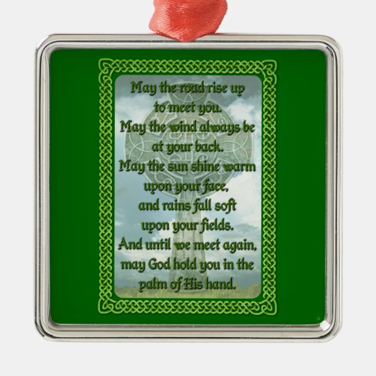 Green Irish Blessing Metalen Ornament (Voorkant)