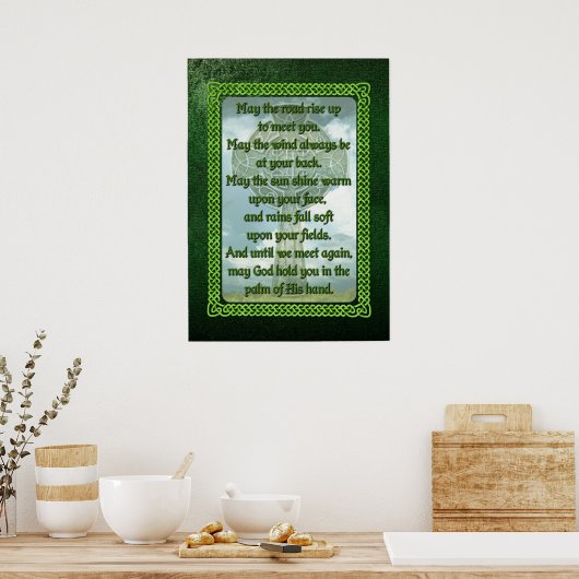Green Irish Blessing Poster (Keuken)