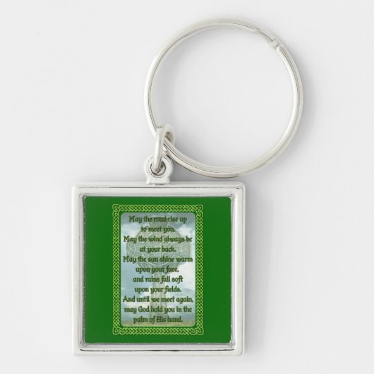 Green Irish Blessing Sleutelhanger (Voorkant)