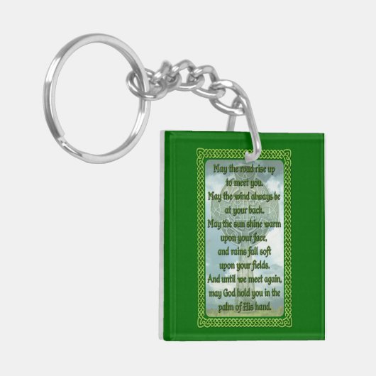 Green Irish Blessing Sleutelhanger (Voorkant Links)