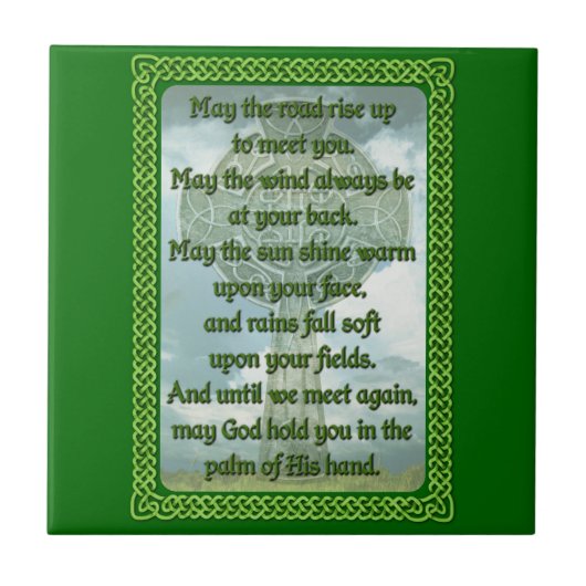 Green Irish Blessing Tegeltje (Voorkant)