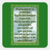 Green Irish Blessing Vierkante Sticker (Voorkant)
