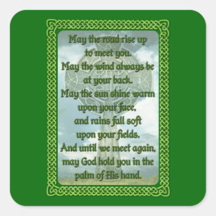 Green Irish Blessing Vierkante Sticker