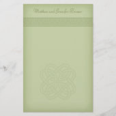 Green Irish Celtic Knot Gepersonaliseerd Briefpapi Briefpapier (Voorkant)