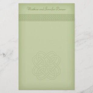 Green Irish Celtic Knot Gepersonaliseerd Briefpapi Briefpapier