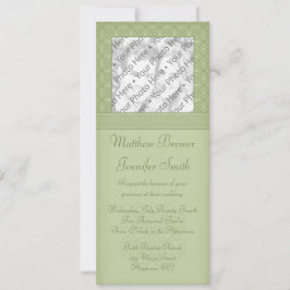 Green Irish Celtic Knot Photo Wedding Invitation Kaart