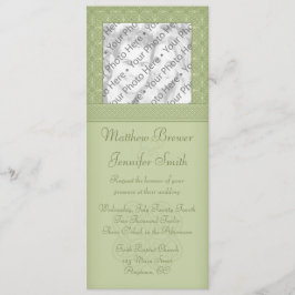 Green Irish Celtic Knot Photo Wedding Invitation Kaart