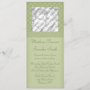 Green Irish Celtic Knot Photo Wedding Invitation Kaart