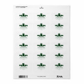 Green Irish Claddagh Ring Return Address Etiket (Full Sheet)