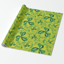 Green Irish Clover Pattern Cadeaupapier