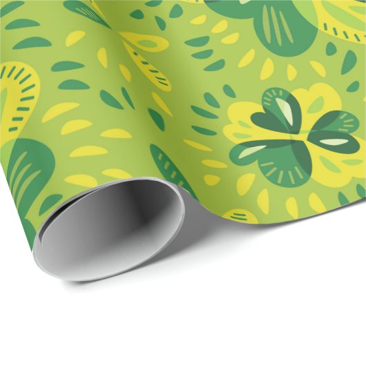 Green Irish Clover Pattern Cadeaupapier (Rol Hoek)