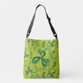 Green Irish Clover Pattern Crossbody Tas (Achterkant)