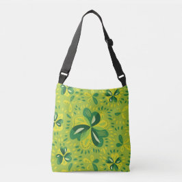 Green Irish Clover Pattern Crossbody Tas
