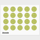 Green Irish Clover Pattern Ronde Sticker (Vel)