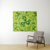 Green Irish Clover Pattern Wandkleed (In Situ (horizontaal))