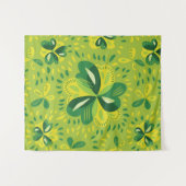Green Irish Clover Pattern Wandkleed (Voorkant (horizontaal))