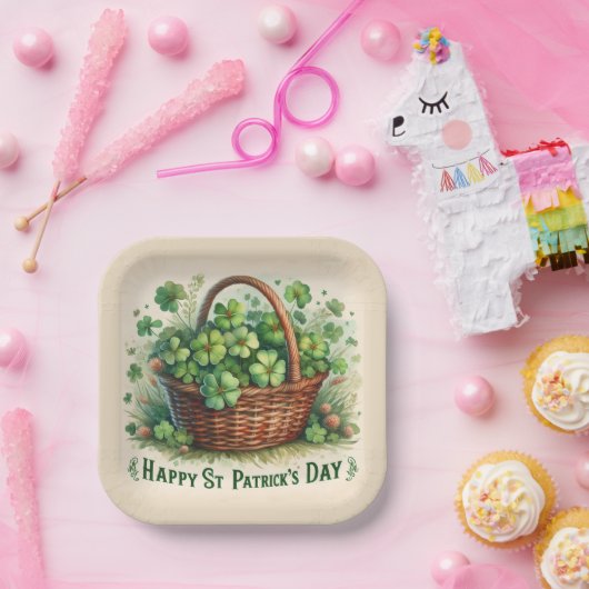 Green Irish Clover St Patrick's Day Paper Bord (Feest)