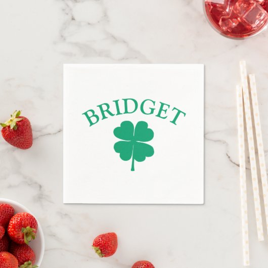 Green Irish Four Leaf Clover St Patricks Day Servet (Insitu)