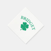 Green Irish Four Leaf Clover St Patricks Day Servet (Hoek)
