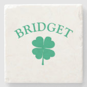 Green Irish Four Leaf Clover St Patricks Day Stenen Onderzetter (Voorkant)