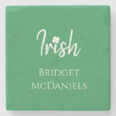 Green Irish Four Leaf Clover St Patricks Day Stenen Onderzetter (Voorkant)