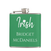 Green Irish Four Leaf Clover St Patricks Day tle Heupfles (Voorkant)