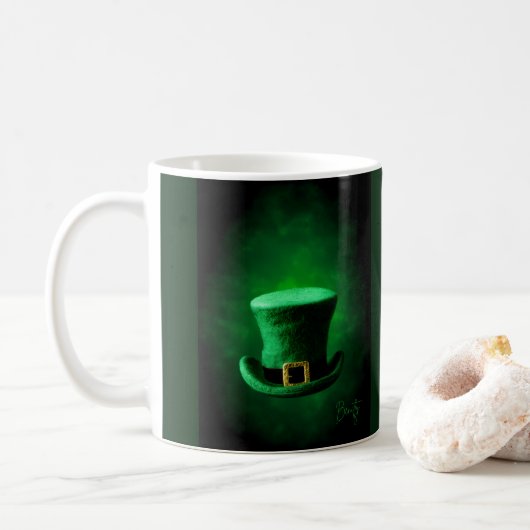 Green Irish Leprechaun Pet St. Patrick's Day Koffiemok (Met donut)