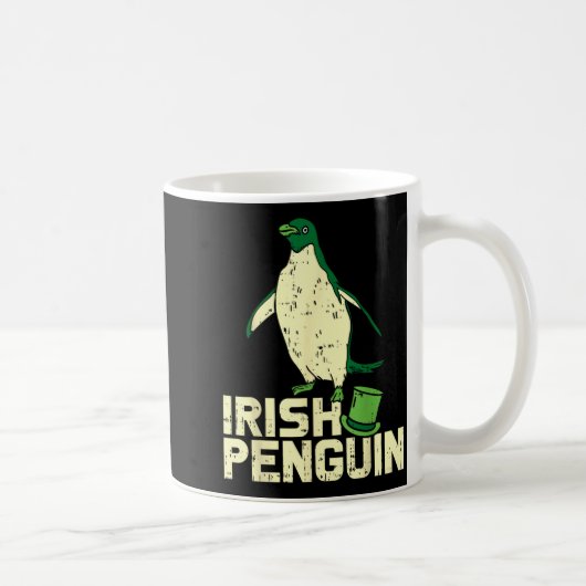 Green Irish Penguin Cute St Patricks Day Animal Lo Koffiemok (Rechts)