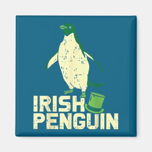 Green Irish Penguin Cute St Patricks Day Animal Lo Magneet (Voorkant)