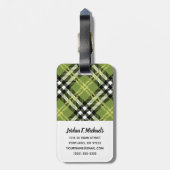 Green Irish Pset Pattern Bagagelabel (Achterkant verticaal)