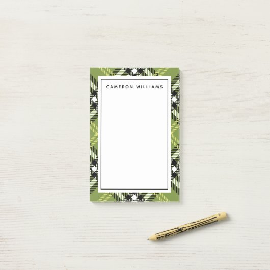 Green Irish Pset Pattern Post-it® Notes (Op bureau)