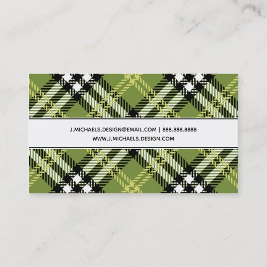 Green Irish Pset Pattern Visitekaartje (Achterkant)