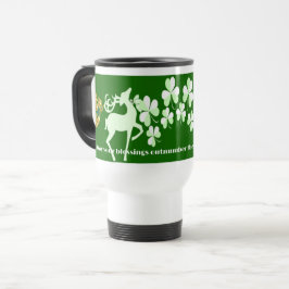 Green Irish Shamrock Blessings Saint Patricks Day Reisbeker