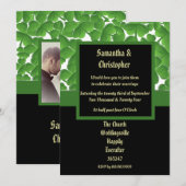 Green Irish Shamrock bruiloft Kaart (Voorkant / Achterkant)