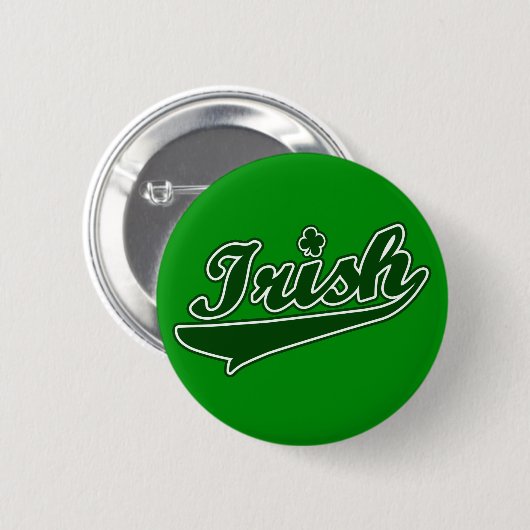 Green Irish Shamrock Button (Voorkant /achterkant)