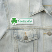 Green Irish Shamrock Clover St. Patrick's Day Naamplaatje (In situ)