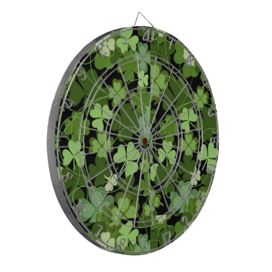 Green Irish Shamrock Dartbord (Voorkant Links)