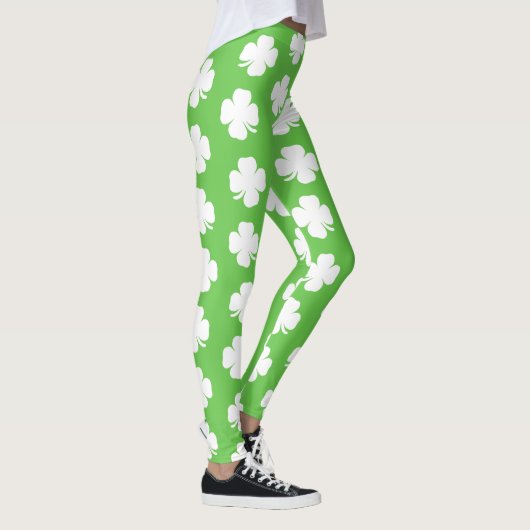 Green Irish Shamrock Happy St Patrick B Leggings (Rechts)