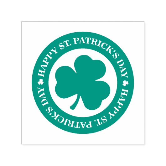 Green Irish Shamrock Happy St. Patrick's Day Zelfinktende Stempel (Design)