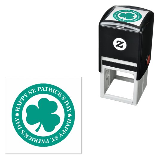 Green Irish Shamrock Happy St. Patrick's Day Zelfinktende Stempel (In situ)