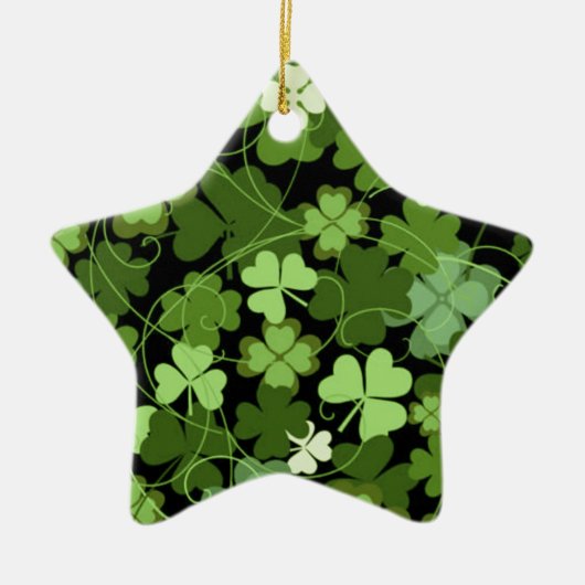 Green Irish Shamrock Keramisch Ornament (Voorkant)