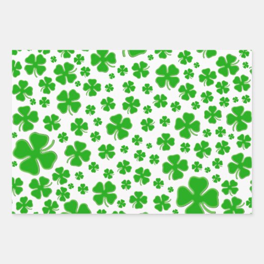 Green Irish Shamrock Pattern - St Patrick's Day Wr Inpakpapier Vel (Voorkant)