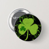 Green Irish Shamrock Ronde Button 5,7 Cm (Voorkant /achterkant)