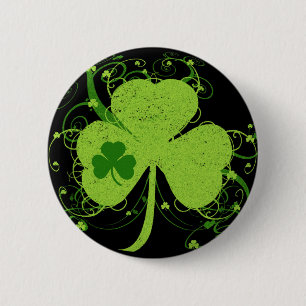 Green Irish Shamrock Ronde Button 5,7 Cm