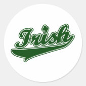 Green Irish Shamrock Ronde Sticker (Voorkant)