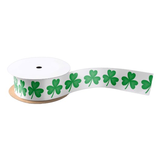 Green Irish Shamrock Satin Ribbon Satijnen Lint (Spoel)