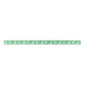 Green Irish Shamrock Satin Ribbon Satijnen Lint (Voorkant)
